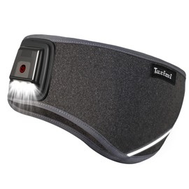 LED Winter Headbands for Women and Men Ear Warmer Headband with Light, 4 Light Modes, USB Rechargeable Warm Headbands for Cold Weather Running Cycling Ski