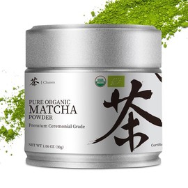 Chaism Ceremonial Grade Matcha Green Tea Powder - Premium First Harvest USDA Organic Gluten-Free Vegan, 100% Pure Unsweetened No Additives, 1.06oz Tin tea lover matcha  powder