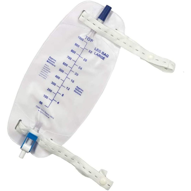 lifevv 3 Pack Easy-Tap Leg Bag Urinary Drainage Bag, 32