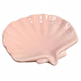 Ceramic Shell soap Box, self draining European Design Sink, Bathroom, Shower soap Tray,Anti-Slip soap Holder, Multi-Functional Jewelry Stand,Small and Cute, Pink