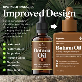 Keyoma Batana Oil for Hair Growth with Rosemary: Nourish & Detox Scalp for Thicker, Stronger, Longer Hair - 100% Organic Batana Oil from Honduras - Reduce Hair Loss (60 mL)