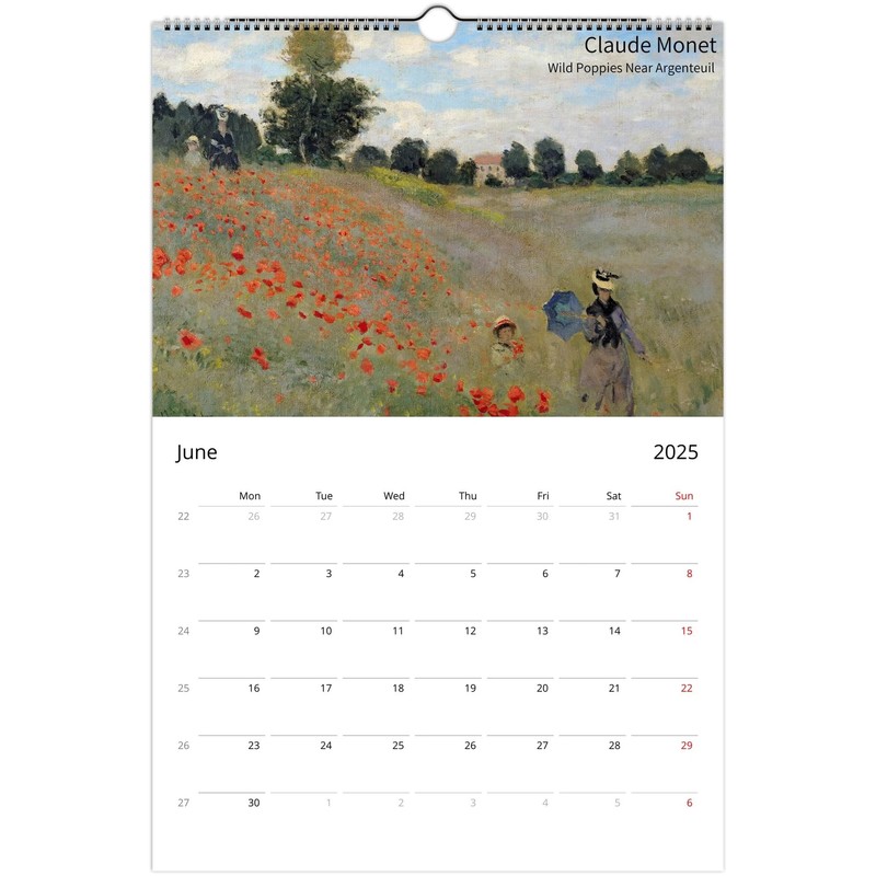 2025 Art Calendar - A Journey Through Masterpieces