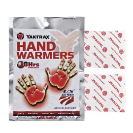 Yaktrax Disposable Hand Warmers with Up to 8 Hours of Heat, Odourless & Environmentally Safe, Keep Warm During Outdoor Activities, Black, 3.5" x 0.25"/8.9cm x 0.6cm, Pack of 20 (10 x 2pcs)
