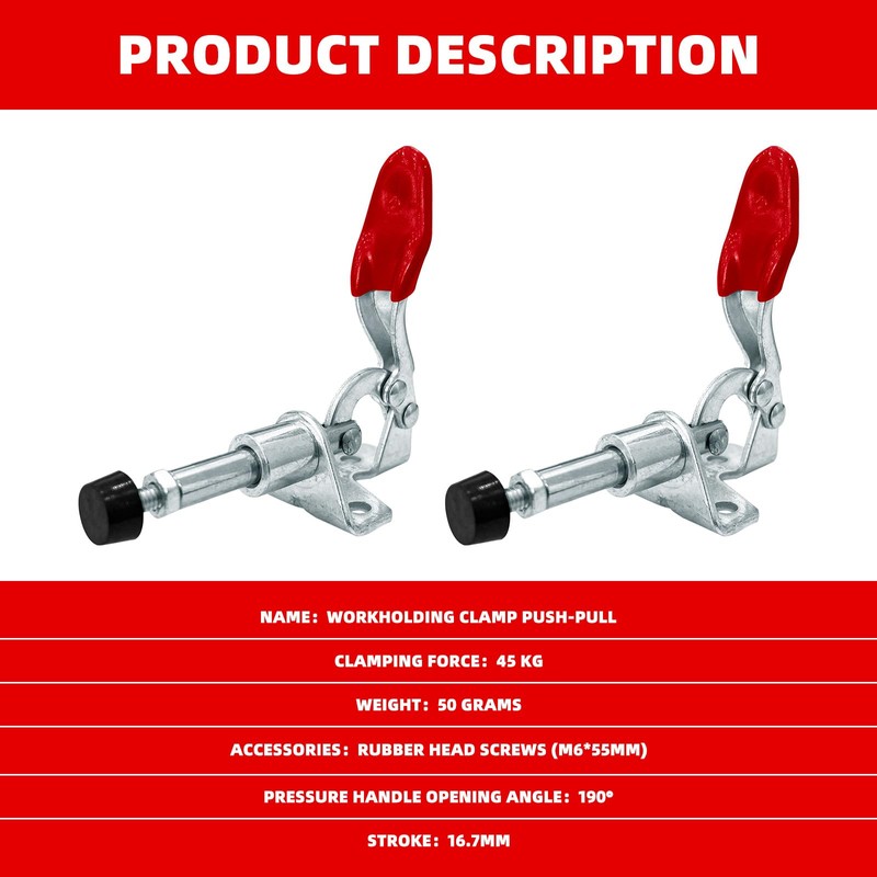 8Pcs Toggle Clamp, Hold Down & Push Pull Action Toggle