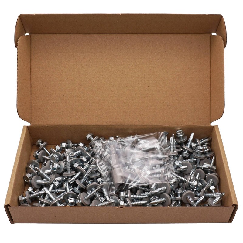 SKIR'CO Pack of 150 Galvanised Roofing Screws 4.8 x 25