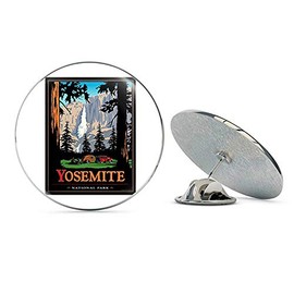 NYC Jewelers Yosemite Poster Art (rv National Park Hike ca) Metal 0.75" Lapel Hat Pin Tie Tack Pinback
