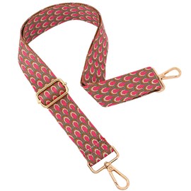 ROYGBCP Replacement Purse Strap Shoulder Strap Adjustable Crossbody Strap for Women Crossbody Wide Shoulder Bag, Pink Feathers-gold Hardware