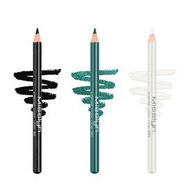 Misslyn Black Eye Pencil without Smudging, 3 Make-Up Pens with Intense Colour and Colourful Eyes - Set of Three Pens
