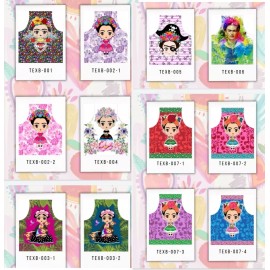 Texben 4 Mandiles Para Cocina Sublimados Frida Calo