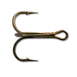 Mustad Classic Round Bend Treble Hook (Pack of 25), Bronze, 14