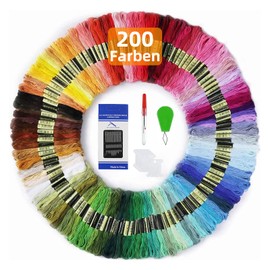 Maxee 200 Colours Embroidery Thread, Rainbow Colour, Embroidery Thread Used for Cross Stitch Thread, Bracelet Thread, Craft Thread, Craft Twist