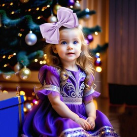 ZOLYCO Large Big 6 Inch Hair Bows for Girls Thick Ribbon Boutique Alligator Clips Hair Accessories for Baby Girls Toddlers Kids Teens 2 PCS (Light Purple)