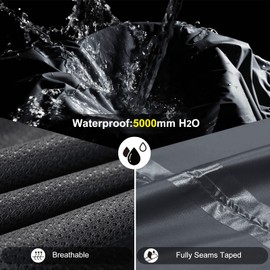 Outdoor Ventures Men's Packable Rain Suit Heavyweight Rainwear Waterproof Jacket and Trouser Set for Riding Hiking Fishing Camping Dark Gray S