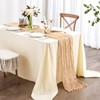 SRIZIAN Beige Cheesecloth Table Runners 10ft Wide Gauze Table Runners