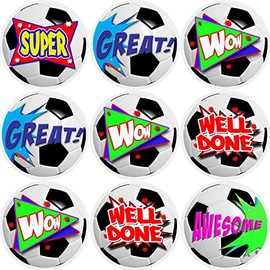 144 Football Praise Words 30 mm Reward Stickers for School Teachers, Parents