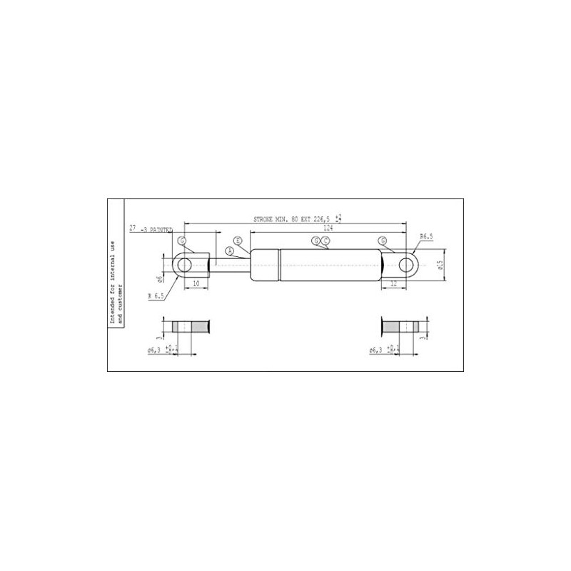 Stabilus Gas Spring Lift-O-Mat, Grey