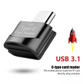 Universal USB-C To Micro SD Memory Card Reader TF Adapter Type C - Black