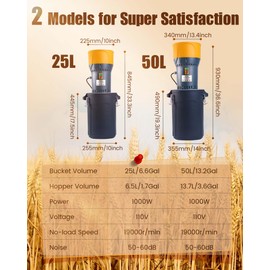 FoundGo 6.6gal Electric Agricultural Feed Grain Mill Grinder for Wheat Corn Spice with 5 Filter 110V 1000W 25L