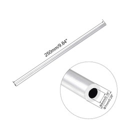 TA-VIGOR 2Pcs 6063 Aluminum Round Tube, 7mm OD 4mm ID 250mm Length Metal Seamless Straight Tubing Aluminum Pipe for Home Furnishing, Machinery, DIY Handicraft