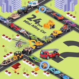 2024 Advent Calendar Kids 24pcs Play Vehicles for Boys, Christmas Gifts 24 Days Christmas Countdown Calendar for 3 4 5-7 8-12 Boys and Girls