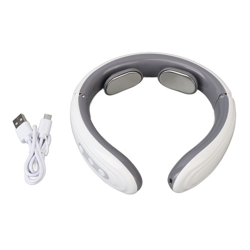 Heated TENS Neck Massager 9 Gears Vibration Rechargeable Electromagnetic Pulse