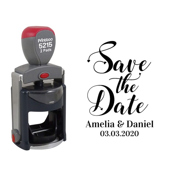 Printtoo Personalized Black Self Inking Save The Date Rubber Heavy