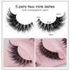 Curled Fake Lashes for Lash Extensions, 5 Pairs Cat Eye