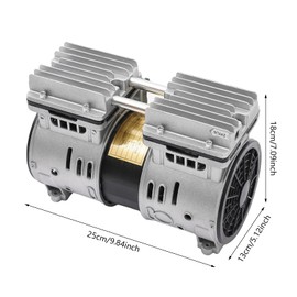 370W/110V Oil-Free Vacuum Pump, 3.5CFM 8 Bar 2A Industrial Oilless Diaphragm Mute Vacuum Pump Aluminum Alloy Pure Copper Motor for Lab Chemistry Food Processing or Packaging 100L/ min (370W)