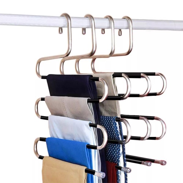 Unbranded Trousers Hanger 5 Layers S Shape Pants Scarf Hanger