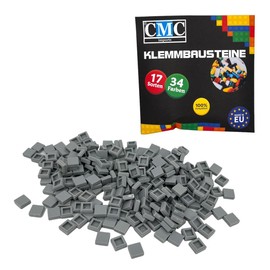 100 x Clamping Blocks Tiles Building Blocks 1 x 1 Nubs Compatible 34 Colours Free Choice of Colours (411 - Light Grey)