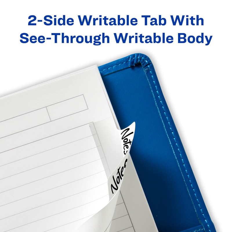 Avery Margin Ultra Tabs, 2.5" x 1", 2-Side Writable, White,