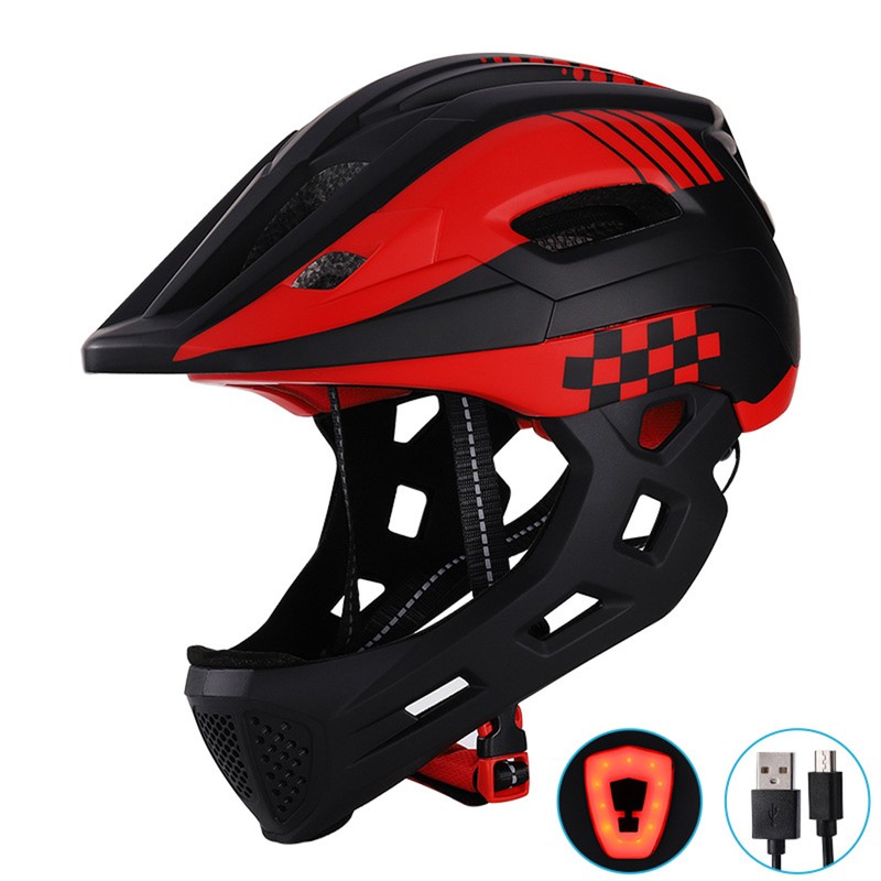 Children Helmet Adjustable Safety Helmet with Warning Light for Scooter