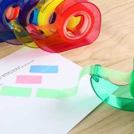 Eagle Rainbow Tape Dispenser, Colored Tapes Included, for Arts, Home, School and Office Use, Pack of 6