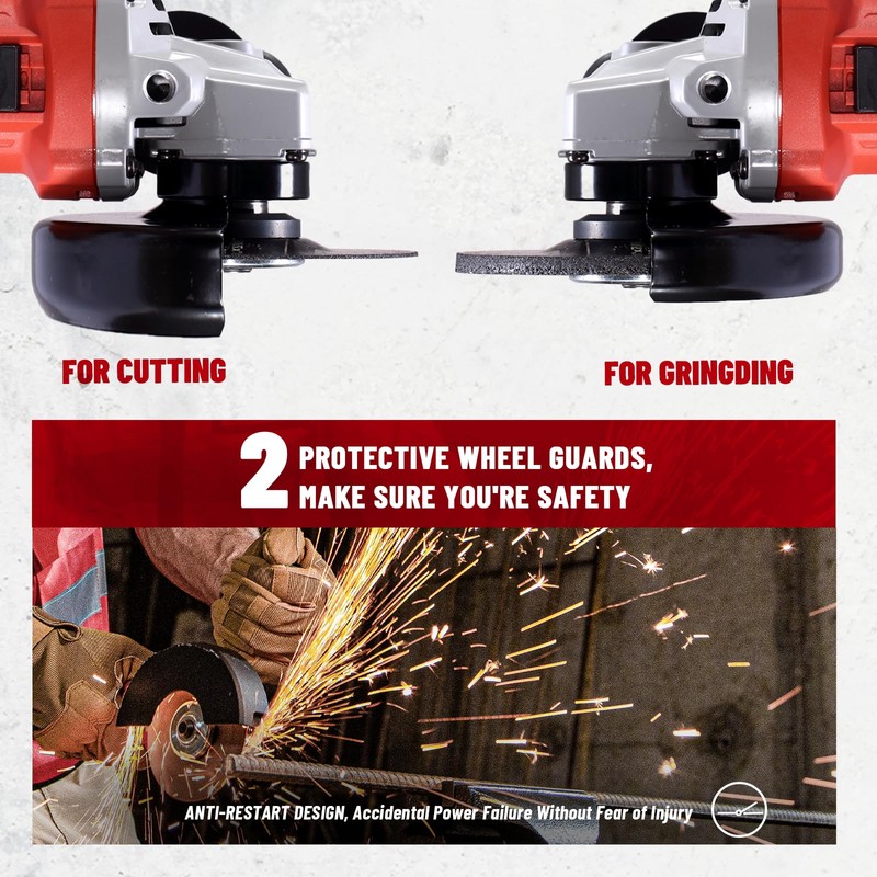 DCK 9.2 Amp Angle Grinder, 4-1/2 Inch Electric Grinder Power