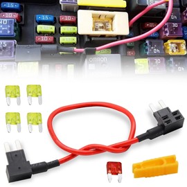 CBWPR091AA TIPM Bypass Cable Fuse Holder Fuse Adapter Repair Fuel Pump Relay Bypass Cable Compatible with Dodge Ram 1500 2500 3500 Jeep Chrysler VW 2007-2016 14AWG Wire 20AMPs