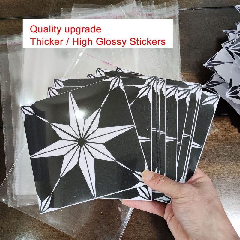 Black Starry Tile Stickers - Fireplace - Waterproof & Removable