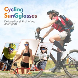 Fast Glasses Rave Cycling Glasses Polarised Sports Glasses for Men Women Cycling Glasses TR90 Frame Sports Sunglasses UV400 Protection Clear Protective Glasses for Fishing Bicycle Golf Running MTB Ski