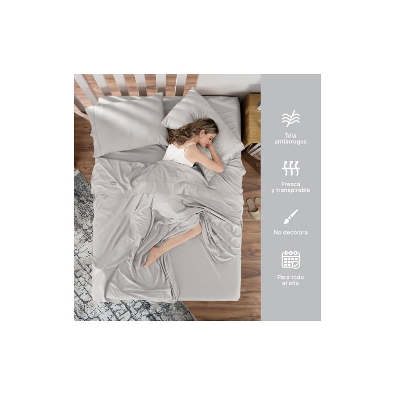 REAL TEXTIL 2000 Collection Juego de Sábanas de Microfibra, Suaves,