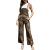 Odefou Leopard Print Overalls for Women Loose Fit Bib Coveralls