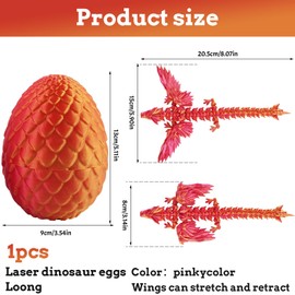 FePen Dragon Egg, Crystal Dragon In Egg, Dragon In The Egg, Dragon In The Egg, Mystery Dragon Egg (Red Gold Wings)