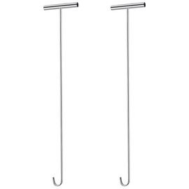 Zonon 2 Pack 31" 5th Wheel Pin Puller Solid Steel Chrome Plated Fifth Wheel Pin Puller Heavy Duty Portable Type Lifting Hooks for Pulling Storm Drain Manhole Covers, J Hook