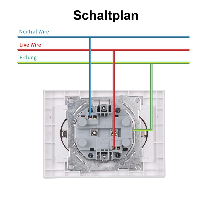 CNBINGO Glass Double Socket Flush-Mounted, 2-Way Socket Flush-Mounted, Double Wall