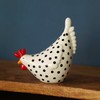 Fyne-Finds Ceramic Speckled Chicken Polka Dot Hen Shelf Sitter Ornament
