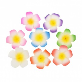 20Pcs 6cm/2.36inch Colorful Plumeria Flower Hair Clips Foam Frangipani Hair Accessories for Women Girls Hawaiian Luau Party, Beach Wedding, Summer Decor, DIY Craft Supplies
