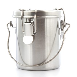 Art Alternatives Metal Brush Washer- Small, 8 oz. - 3.75" x 3" - Latching Lid, Stainless Steel, Easy Clean