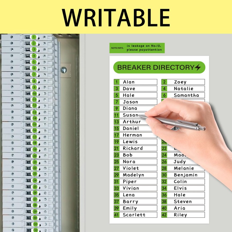 STARLIBOO 16 Sheets Breaker Panel Labels, Electrical Box Sticker Numbers
