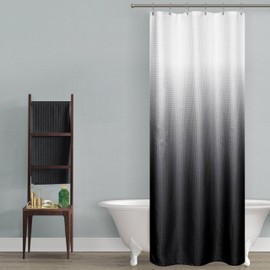 Mrs.Naturall RV Camper Stall Small Shower Curtain Little Size 36wx72h Single Hotel Style Stand Up Shower Curtains,Hooks,Liners for Bath 36 x 72 Inch Ombre Tie Dip Dyed White and Black