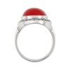 Esse Marcasite Sterling Silver Oval Red Carnelian Statement Ring -