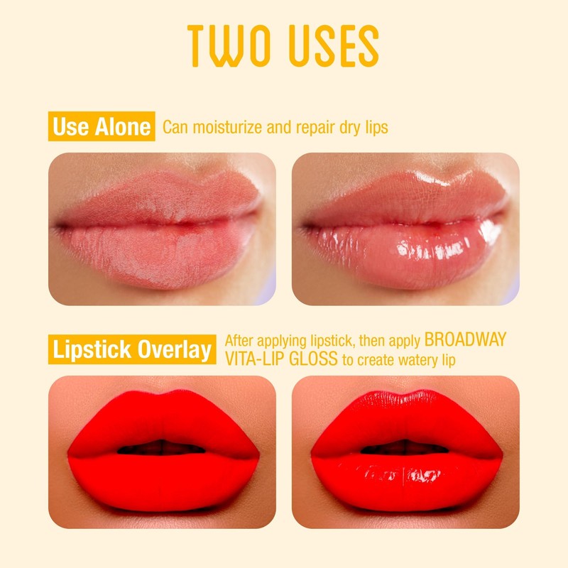 Ruby Kisses Broadway Vita-Lip Clear Lip Gloss (Honey 6 Pack),
