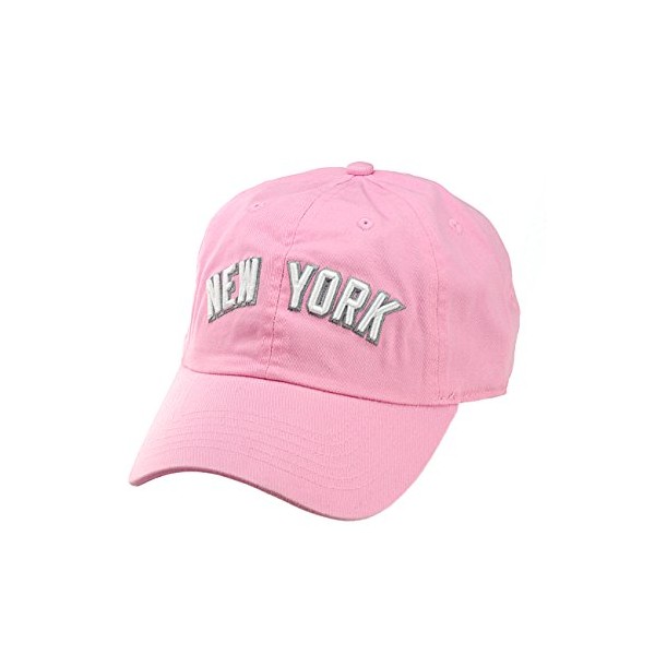 NYFASHION101 Unisex NYC New York City Embroidered Adjustable Low Profile Cap, NY01, Light Pink